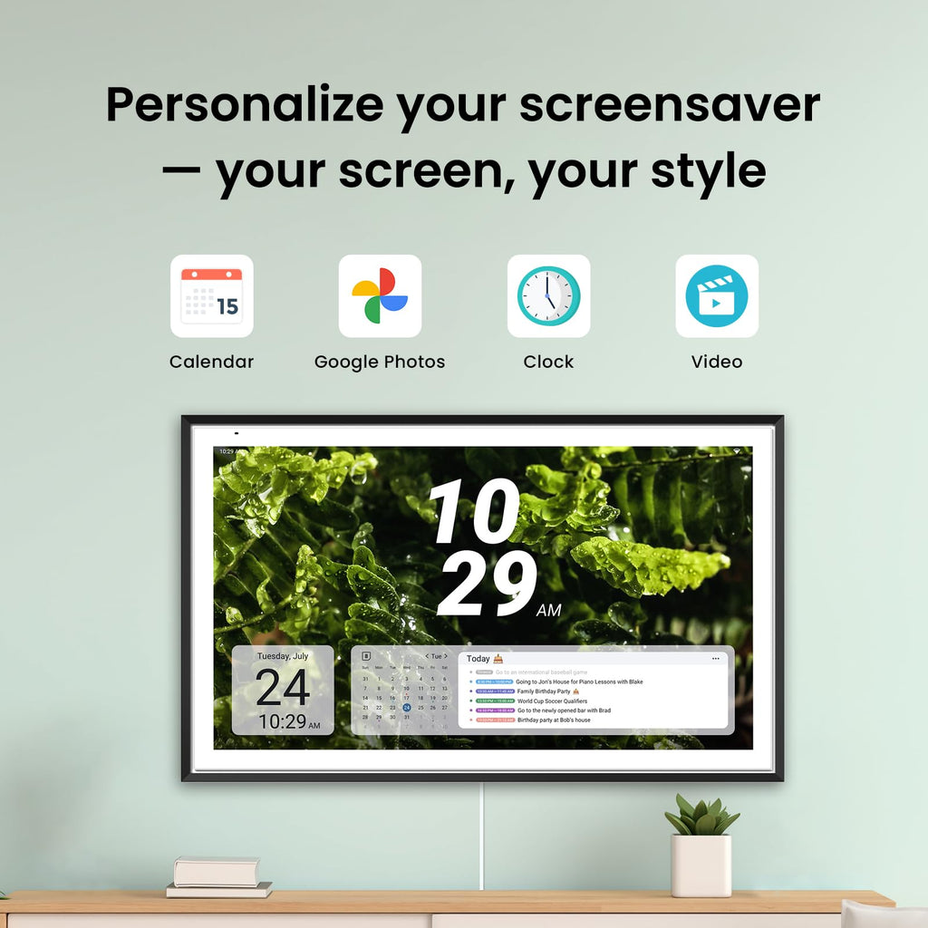 Apolosign 27-inch Digital Calendar & Smart Family Wall Planner, No Subscription, Calendar & Dashboard Dual-Mode System, Shared Touchscreen Display with Calendar Sync, Chore Charts & Family Scheduling Hub, Wall Mount Included (Black)