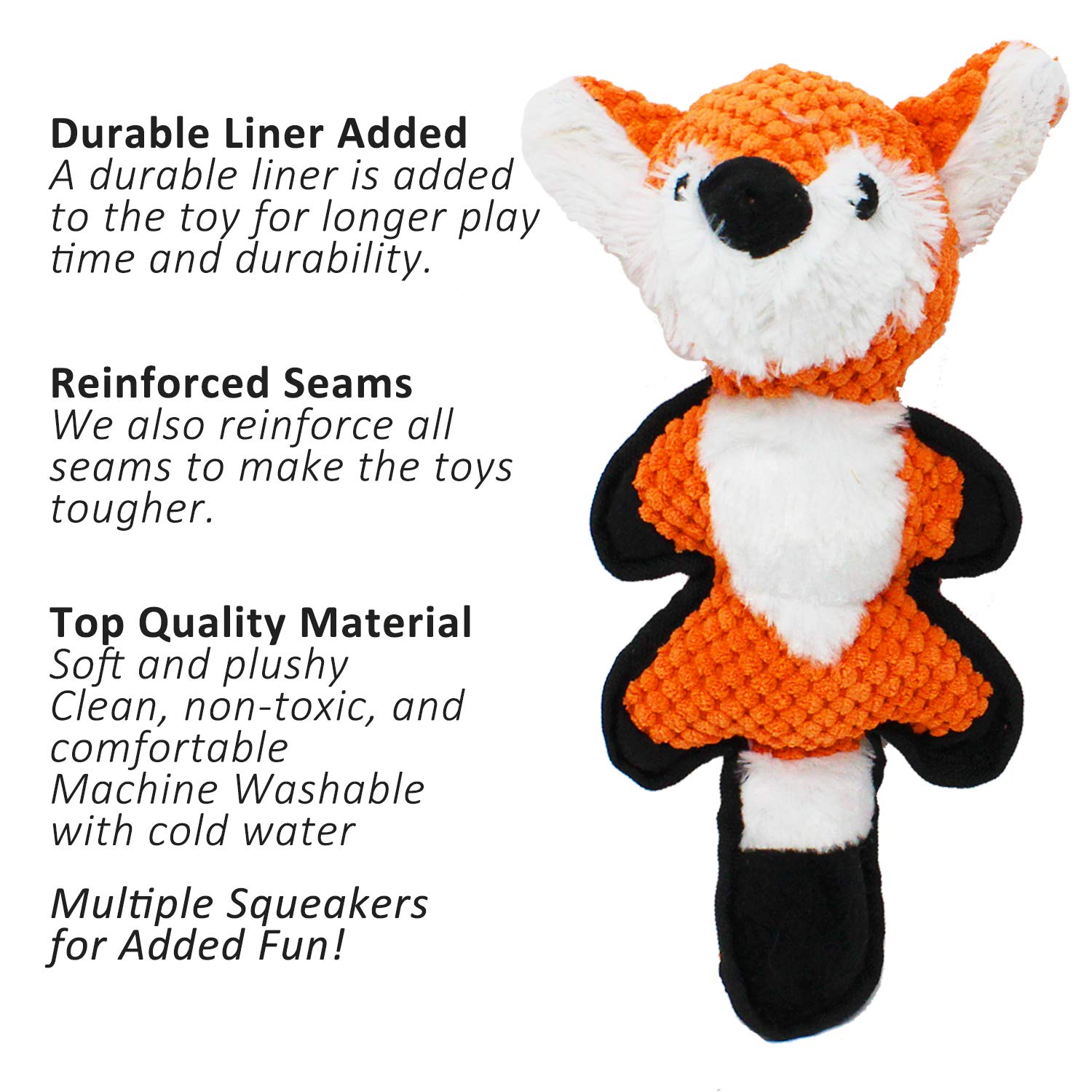 Jalousie Multipack Dog Squeaky Toys Strong Almost Indestructible, with Added Liner for Longer Play Dog Chew Toys (3 Pack - XLarge)