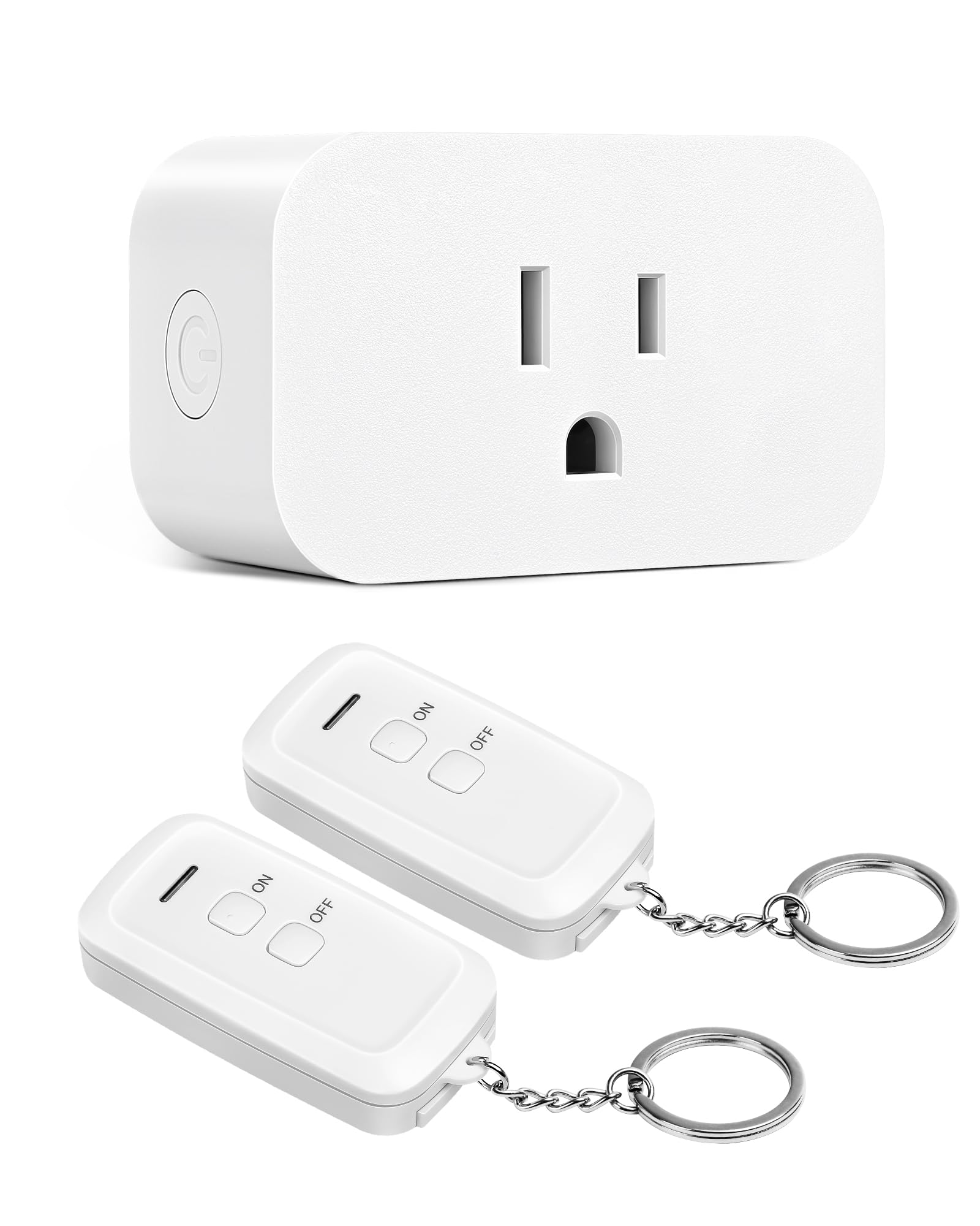 DEWENWILS Indoor Remote Control Outlet, Wireless Remote Light Switch, No Interference Remote Outlet Switch, No Wiring, 15A/1875W, 100ft RF Range, Compact Design, Programmable
