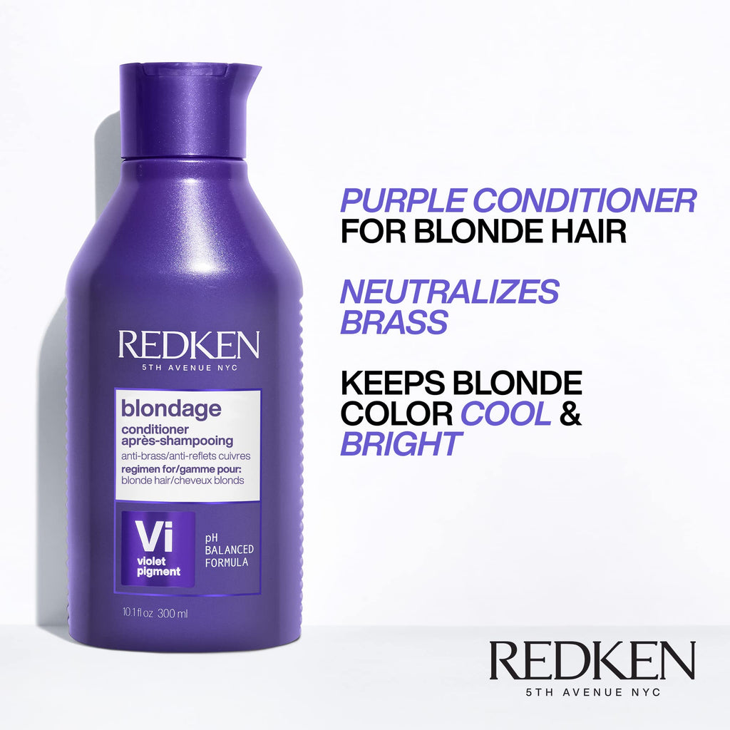 Redken Blondage Color Depositing Purple Conditioner For Blonde Hair - Tones & Moisturizes Brassy Hair