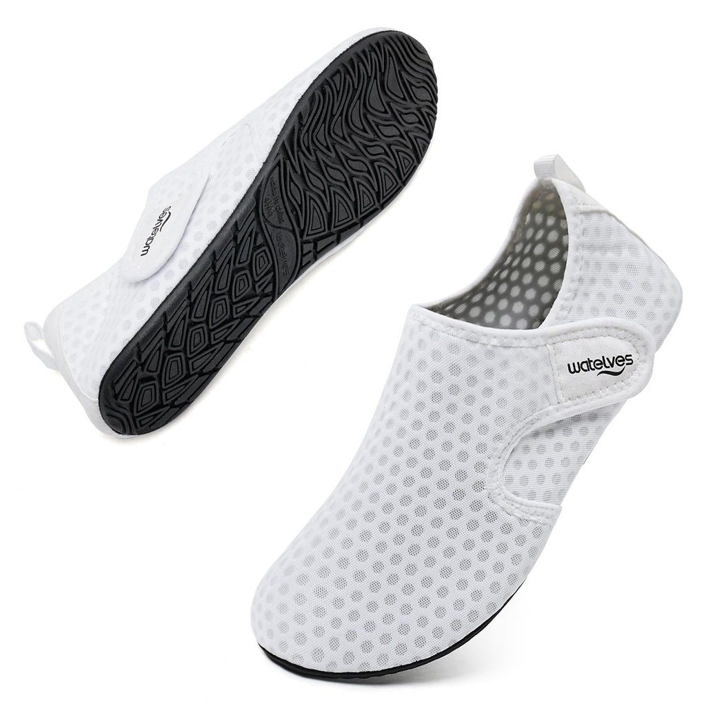WateLves Water Shoes for Women Men Swim Beach Aqua Socks Quick Dry Barefoot House Slippers Travel Shoes with Adjustable Magic Tape for Pool Diving Boating Yoga Surf