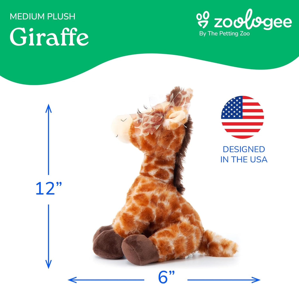 The Petting Zoo, Lash'z Giraffe Stuffed Animal, Gifts for Girls, Plush Toy 12 inches