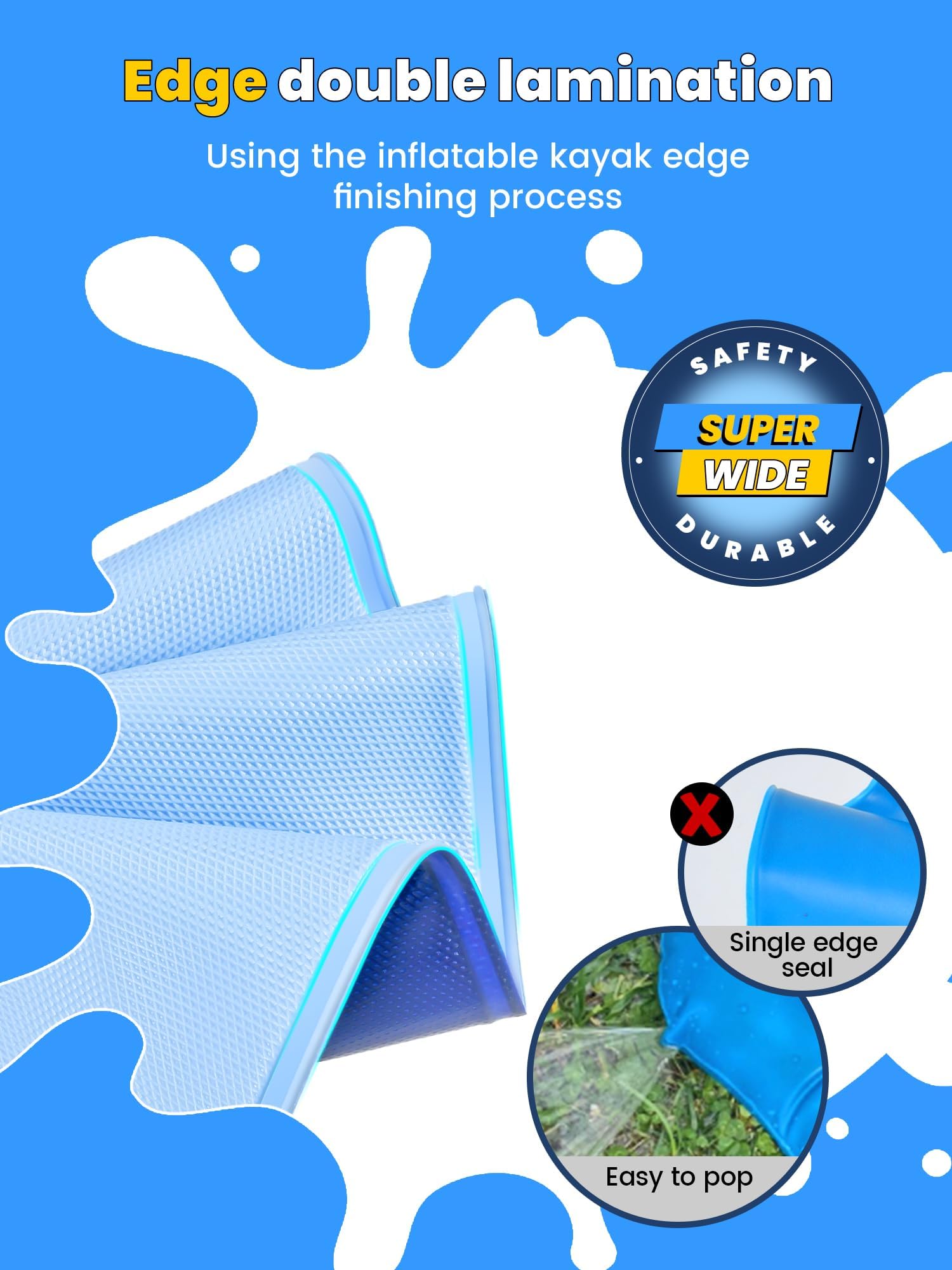 VISTOP 67" Non-Slip Splash Pad for Kids and Dogs, Thickened Sprinkler Pool for Toddlers, Outdoor Backyard Water Toys, Fun Fountain Play Mat for Babies, Children & Pets Blue