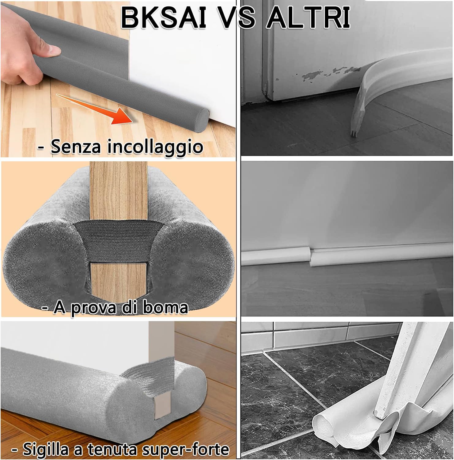 BKSAI Door Draft Stopper for Doors No Adhesive Draught Excluder Under Door Wind Blocker for Bottom of Door,Reduce Noise Draught Excluder Sweep Sound Proof (Beige 24-29IN / Distance Under The Door 1IN)