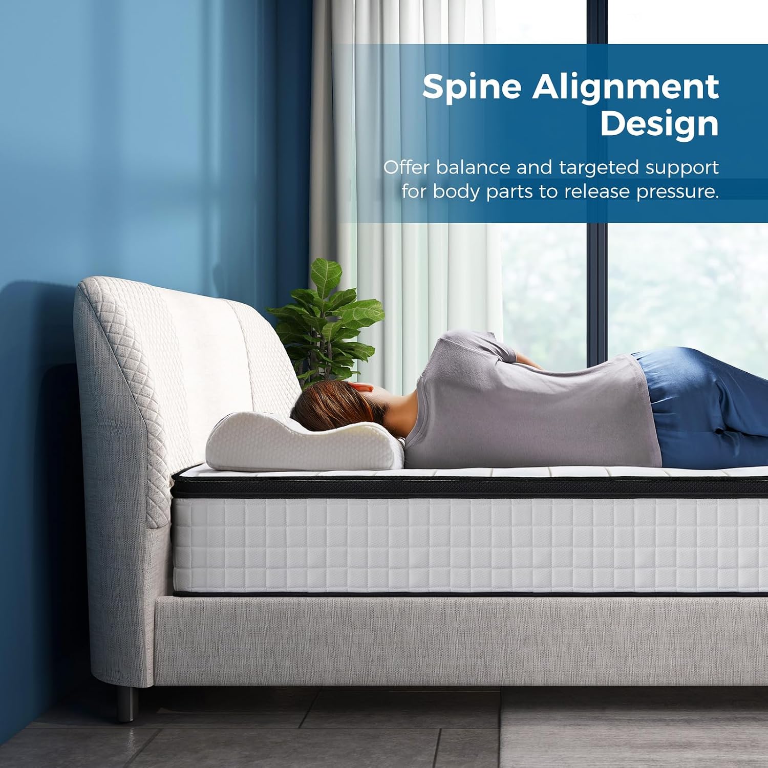 Inofia Full Mattress 10 Inch - Multilayer Hybrid Full Size Mattress in a Box, Memory Foam and Pocket Spring Mattress with Dual Knitted Fabrics for Cool Comfy Sleep, Full Size, 10''