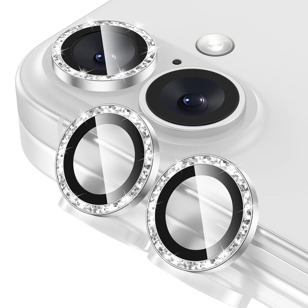 Tensea for iPhone 13 mini/iPhone 13 Camera Lens Protector, 9H Tempered Glass Camera Cover Screen Protector Metal Individual Ring for iPhone 13mini 5.4 inch /13 6.1 inch