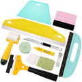 WRAPXPERT Wallpaper Tools, Smoothing Tool Kit for Peel and Stick Wallpaper/Contact Paper/Vinyl Backsplash Applying, with Squeegee Smoother, Seam Roller, Razor Scraper, Knife and Blades