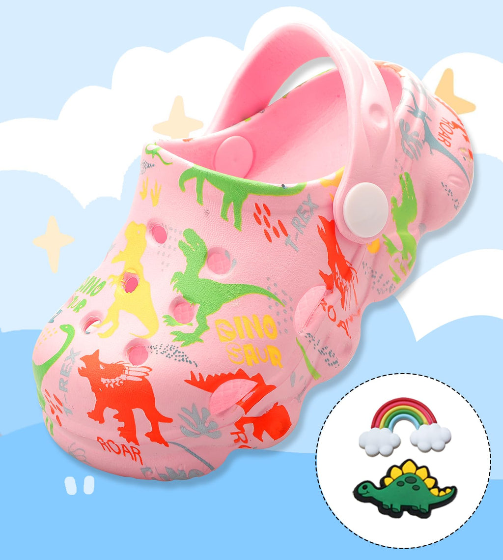 OWIF Toddler Clogs Boys Girls Kids Dinosaur Garden Shoes Slip on Sandals Slides Water Summer Shoes for Outdoor Beach Pool