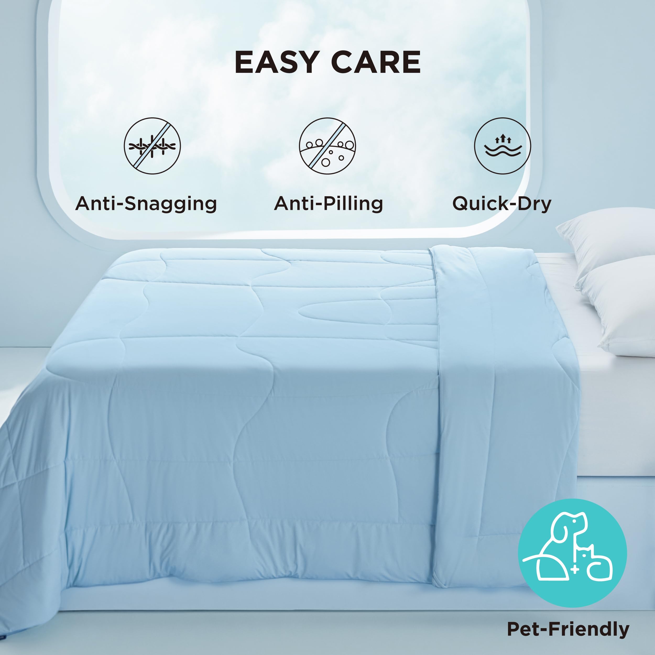 Bedsure Cooling Comforter King Size - Cooling Blankets for Hot Sleepers, Lightweight Comforter for Summer with Dual-Sided Cool Tech, Soft Breathable Cold Blanket for Sleeping, Grey, 102x90 Inches