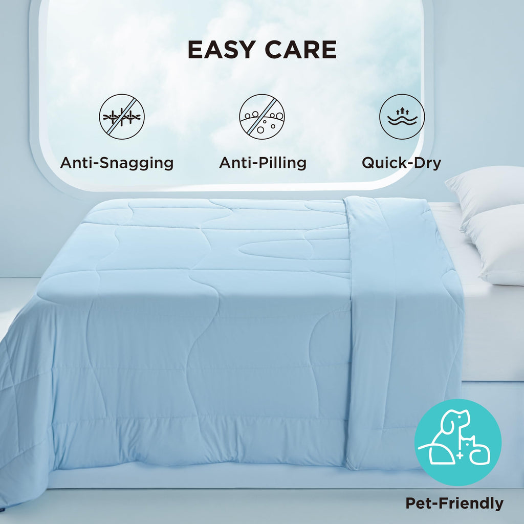 Bedsure Cooling Comforter King Size - Cooling Blankets for Hot Sleepers, Lightweight Comforter for Summer with Dual-Sided Cool Tech, Soft Breathable Cold Blanket for Sleeping, Grey, 102x90 Inches