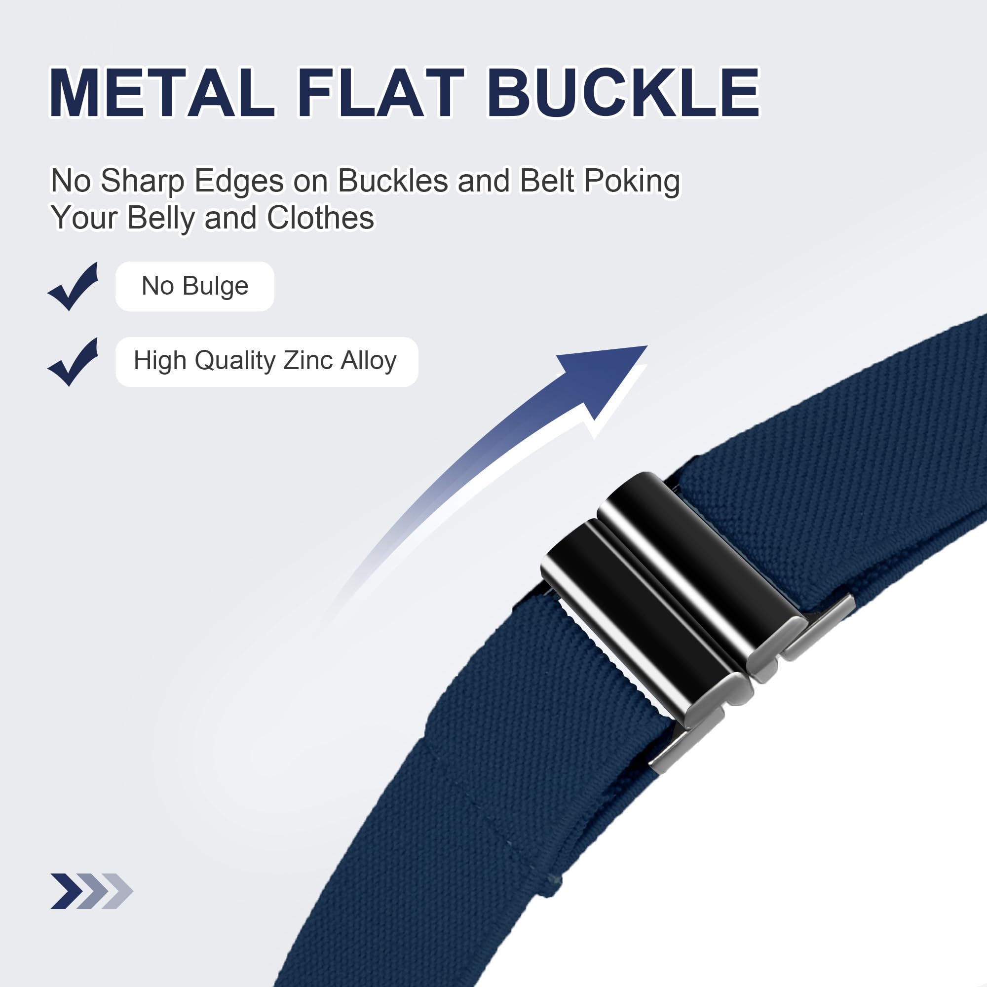 TOURZOO No Show Invisible Belt for Women/Men Elastic Web Strap Waist Stretch Belt with Flat Buckle for Jeans Pants Dresses