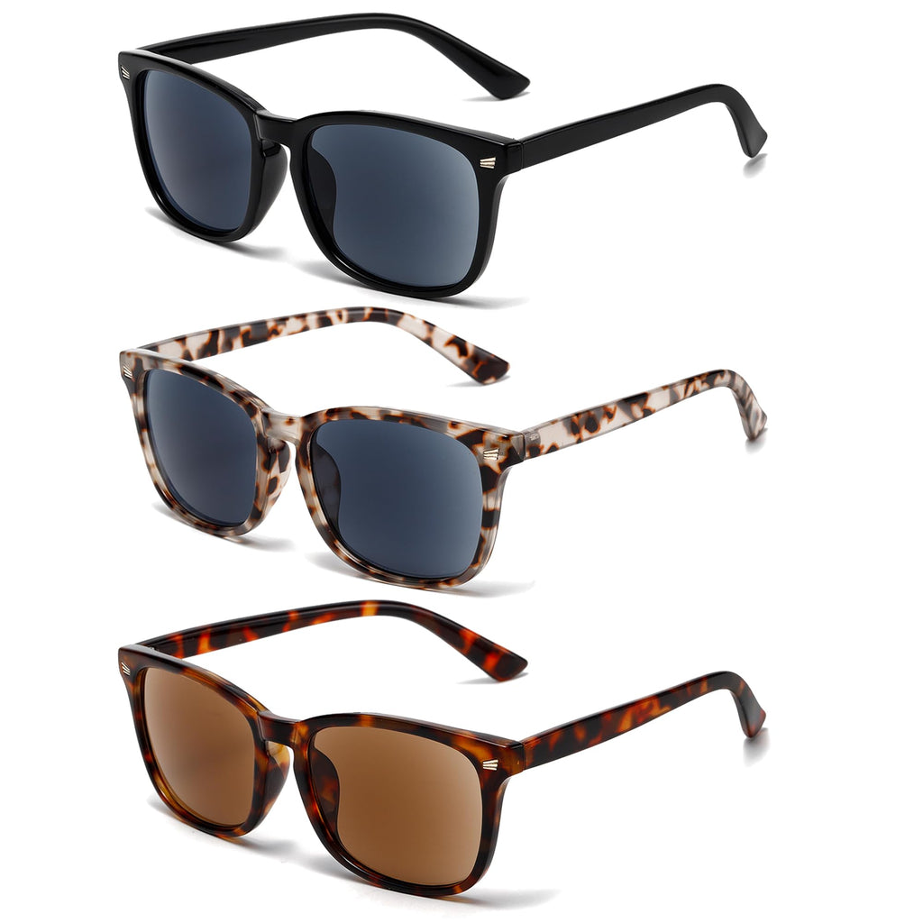 3 Pack Reader Sunglasses For Women Classic Retro Reading Sunglasses UV400 With Metal Hinge
