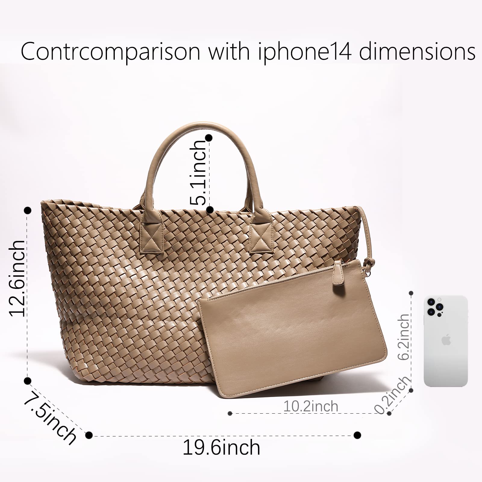 Woven Bag Shopper Bag Travel Handbags and Purses Women Tote Bag Large Capacity Shoulder Fashion Bags