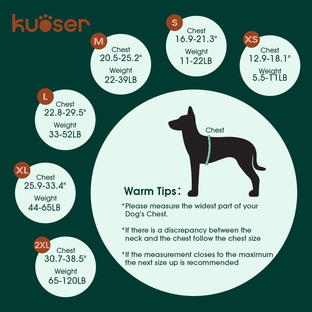 Kuoser Dog Life Jacket with Reflective Stripes, Dog Life Vest for Swimming Boating, Adjustable Pet Lifejackets with High Flotation, Doggie Swimsuit for Small Medium Large Dogs