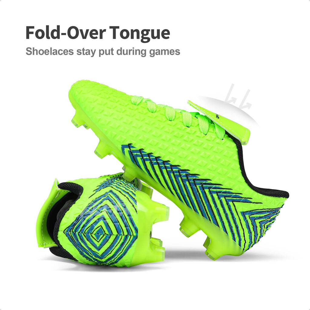 DREAM PAIRS Boys Girls Outdoor Soccer Cleats Firm Ground Football Shoes for Little/Big Kid