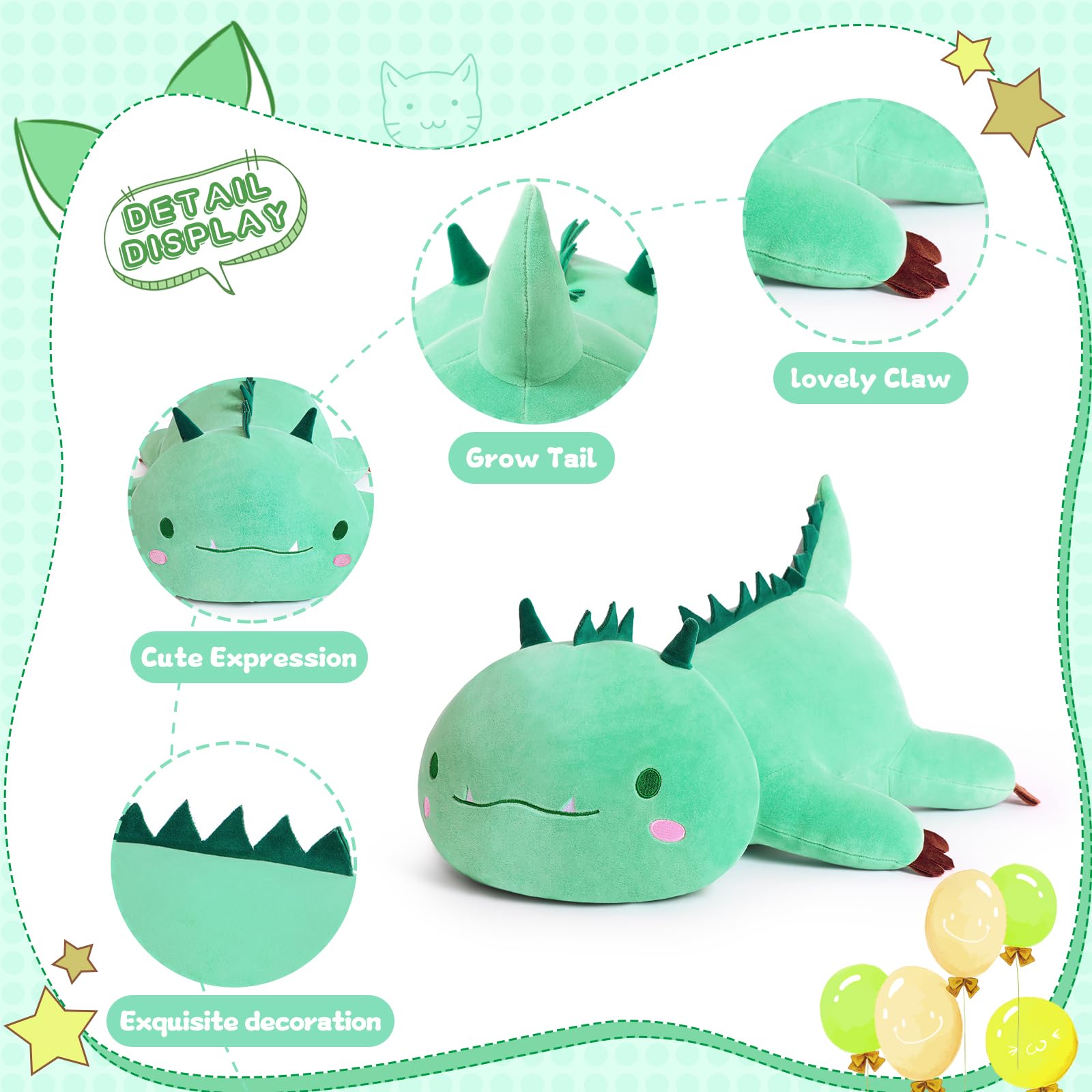SNOWOLF Black Axolotl Plush Pillow Cute and Soft Axolotl Stuffed Animal Kawaii Plushie Toy Great Gift for Kids, 12"