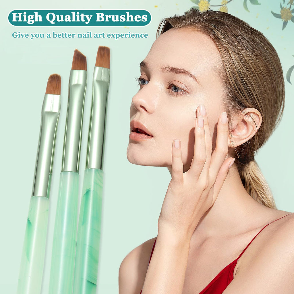 Nail Art Clean Up Brushes,Nail Brushes for Cleaning Polish Mistakes on the Cuticles, Acetone Resistant Nail Brush, Fingernail Cleaning Brushes for Nail Art and Designs (2 Pcs Round&Angled)