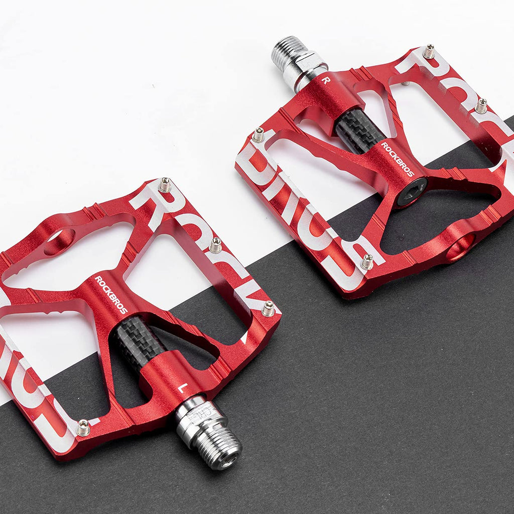 ROCKBROS Mountain Bike Pedals MTB Pedals CNC Non-Slip Lightweight Aluminum Alloy Bicycle Pedals Sealed Bearings Bicycle Platform Pedals 9/16" BMX Road Bike Pedal