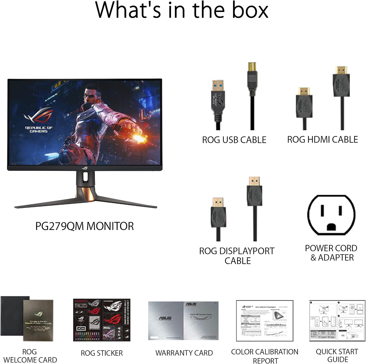 ASUS ROG Swift 27” 1440P Gaming Monitor (PG279QM) - WQHD, Fast IPS, 240Hz, 1ms, G-SYNC, NVIDIA Reflex Latency Analyzer, DisplayHDR400, Eye Care, HDMI, DisplayPort, USB, Height Adjustable,BLACK