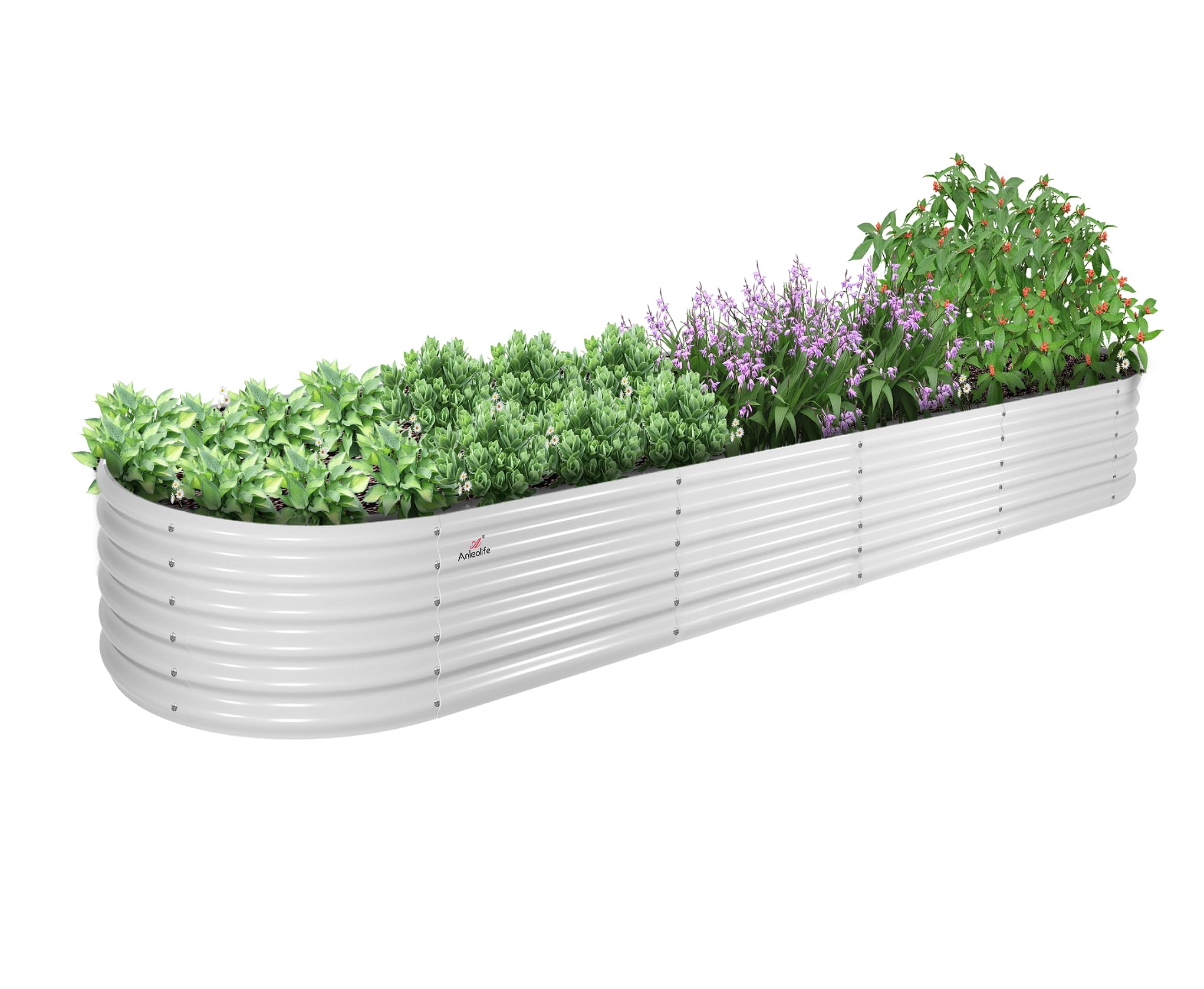 A ANLEOLIFE 2-Pack 3ft x 24” Tall Galvanized Raised Garden Beds Outdoor, Round Metal Planter Box for Planting Vegetables Flowers Herb, Anti-Rust & Easy-Setup, Quartz Grey