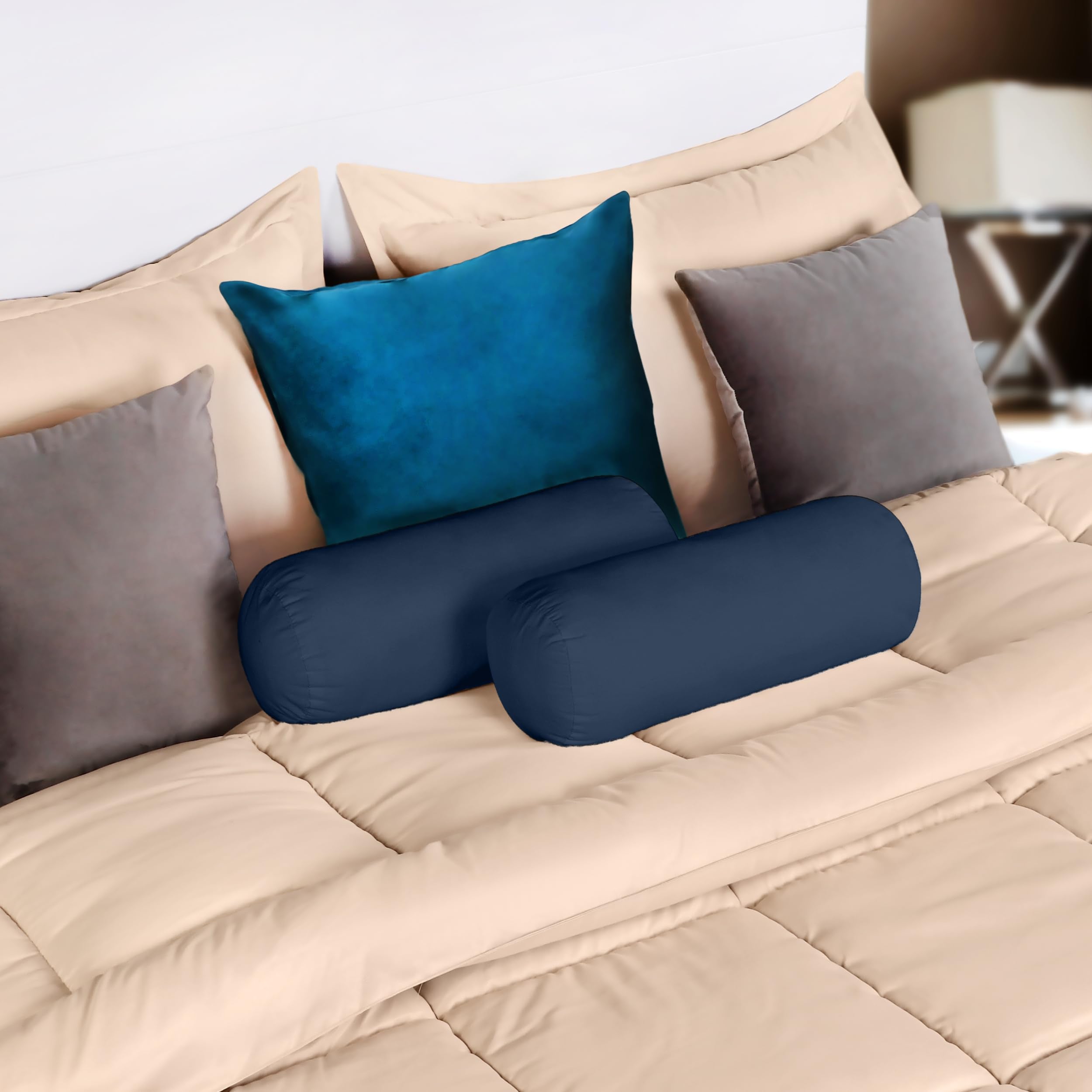 Utopia Bedding Bolster Pillows Insert (Pack of 2, Grey) - 6 x 16 Inches Bed and Couch Pillows - Indoor Decorative Pillows