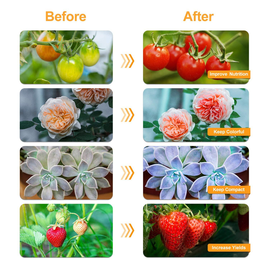 bseah Grow Light Plant Lights for Indoor Plants, Full Spectrum Plant Grow Lamp, 10 Dimmable Levels, Auto ON & Off with 3/9/12H Timer