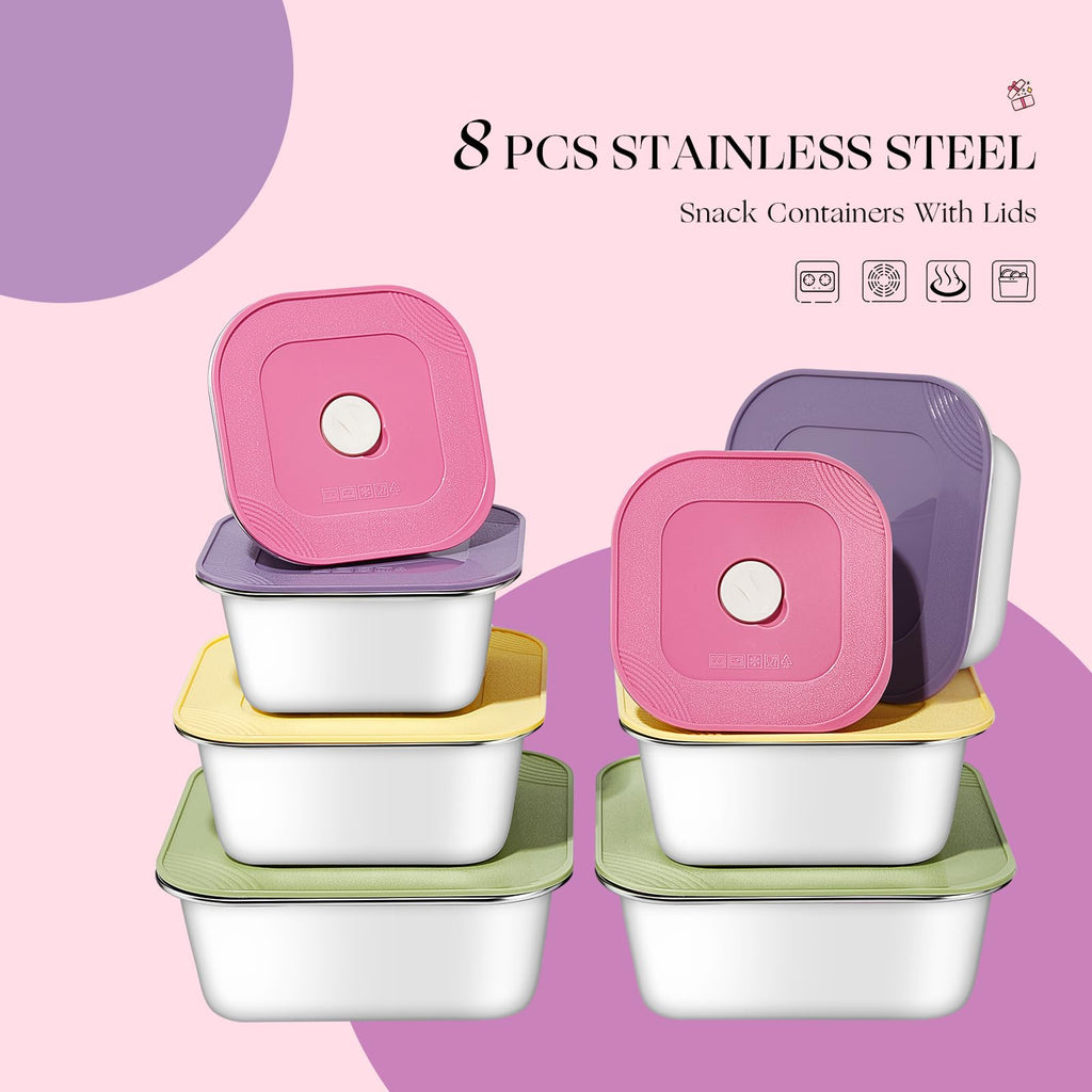 GIUOIDUO 10 Pack Stainless Steel Food Storage Containers with Leak-Proof Lids, 37oz Reusable Metal Meal Prep Lunch Boxes, Stackable, Dishwasher Safe for Snacks, Fruits & On-the-Go Meals, BPA-Free