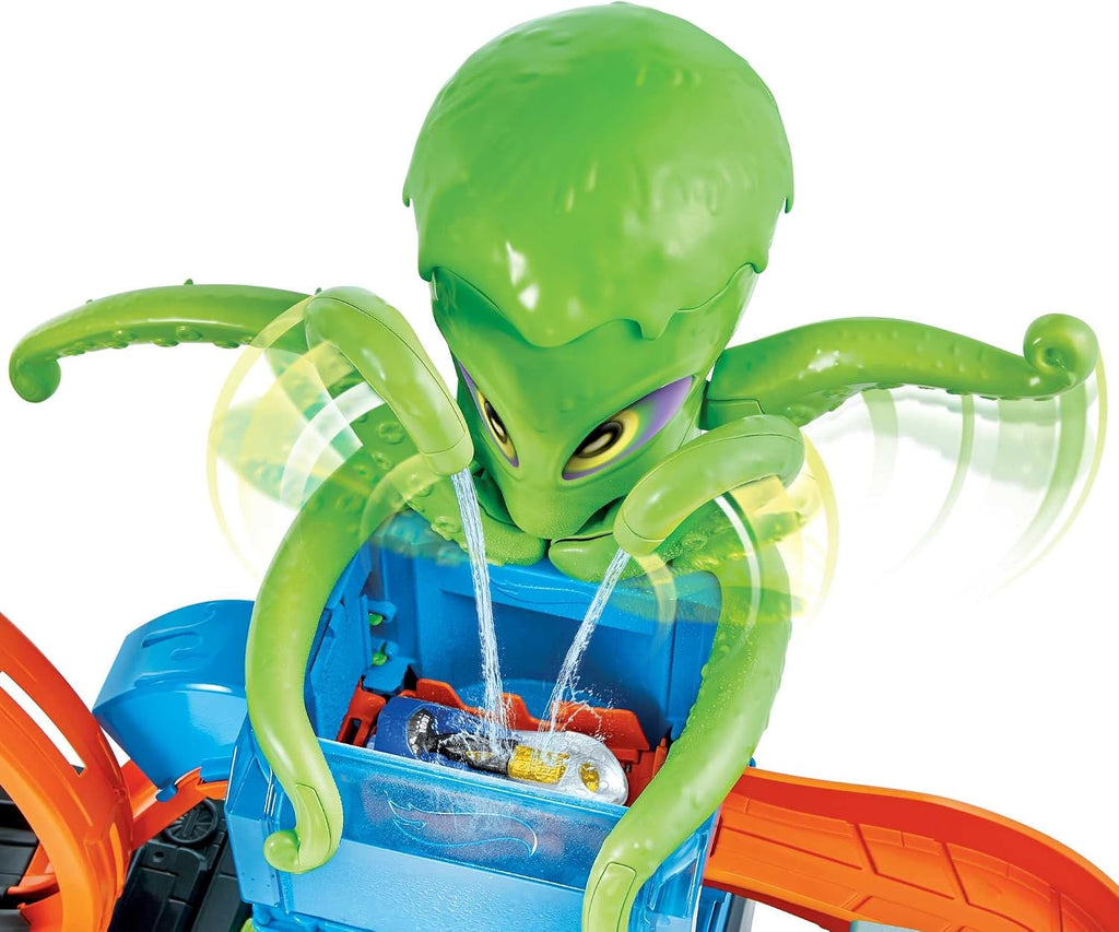 Hot Wheels City Toy Car Track Set, Ultimate Octo Car Wash Playset & Color Reveal Car in 1:64 Scale, Repeat Color Change in Very Warm & ICY Cold Water