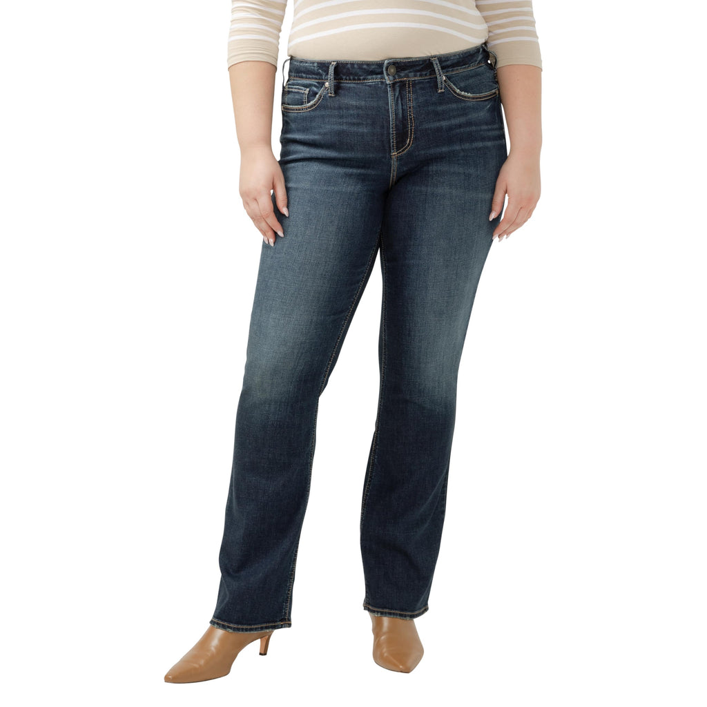 Silver Jeans Co. Women's Plus Size Suki Mid Rise Slim Bootcut Jeans