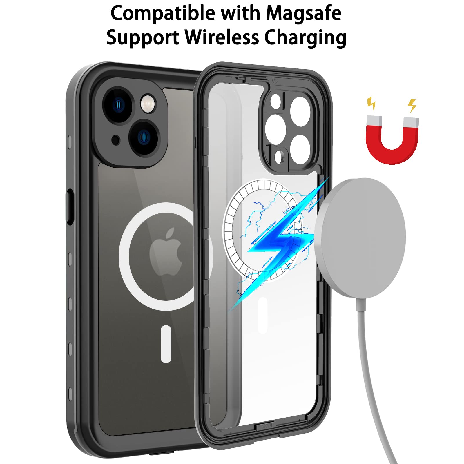 iPhone 13 Pro Case, Waterproof & Shockproof Phone Case, Full Protection, IP68, 6.1 Inch, Black