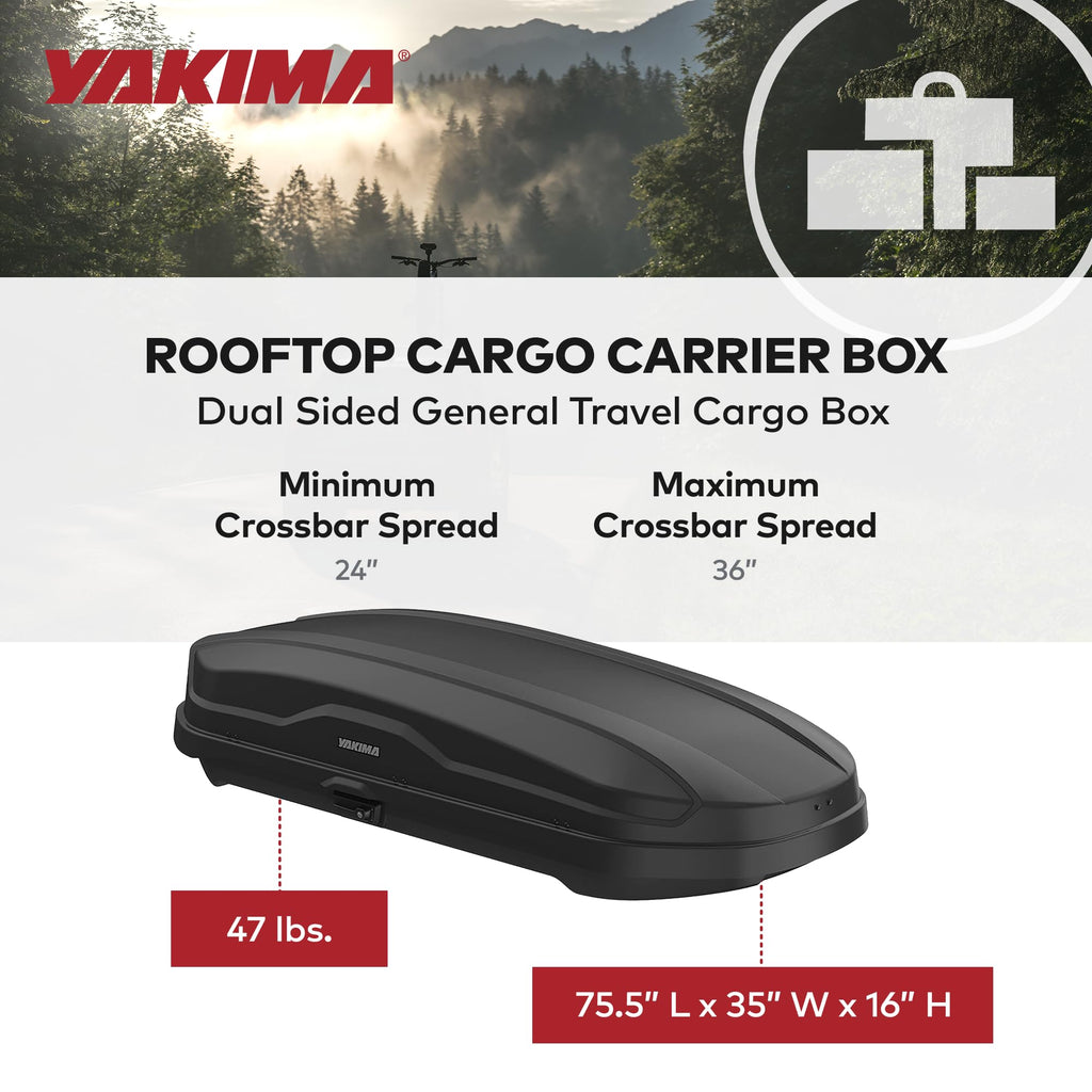 Yakima SkyBox NX 16 LG Rooftop Cargo Carrier, Hard Top Shell Box with SKS Lock, Fits Streamline Crossbars, 16 Cubic Feet, Black - Car and SUV Roof Storage for Luggage and Travel Accessories