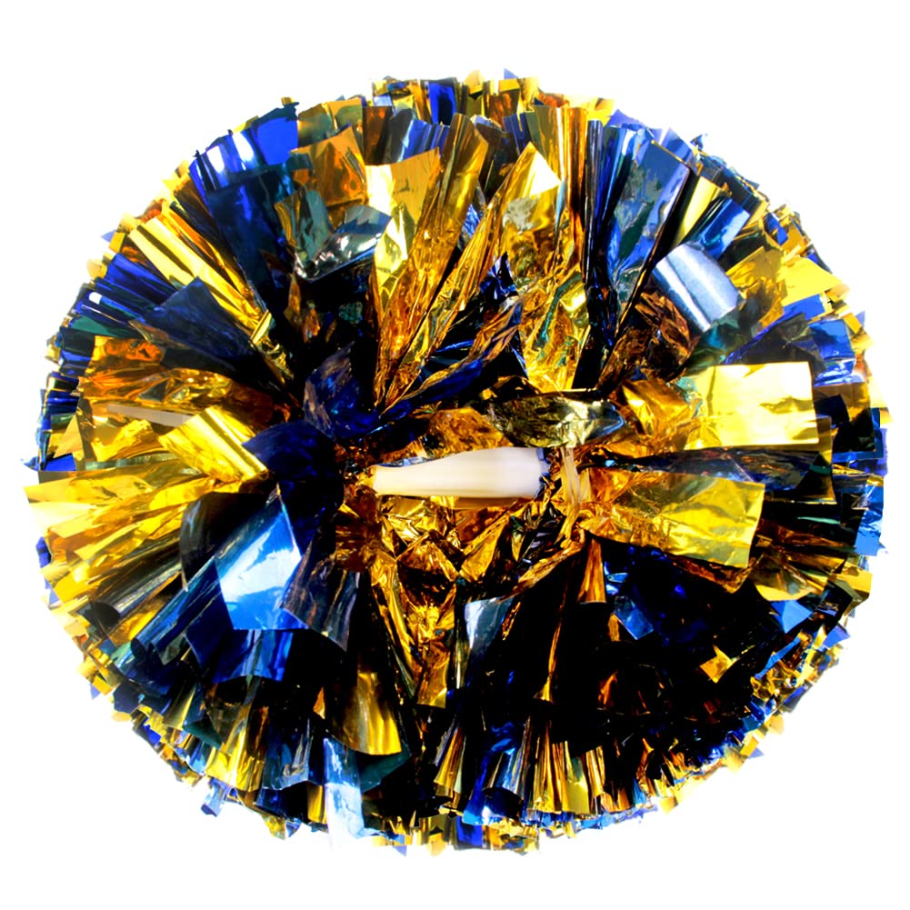 Lovecheer 2PCS/6PCS Metallic Pom Poms Cheerleading with Baton Handle Cheer Pompoms for Kids Adults Team Sports Spirit Party Cheering