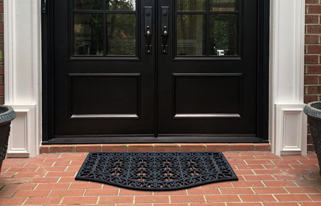 A1 Home Collections 19-LB Heavy Duty Rubber Doormat 24"×57" - Won't Blow Away | Outside Front Door Mat, Mud Dirt Scraper, Non-Slip Drainage Mat for Entryway Patio Garage, All-Weather, 100% Rubber Mats