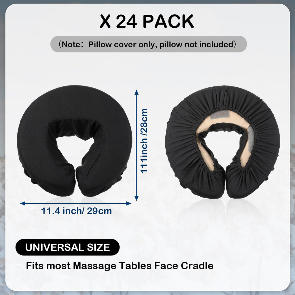 Macarrie 24 Pcs Face Cradle Covers for Massage Table Microfiber Reusable Soft Thicker Massage Table Headrest Covers Bulk Oil Proof Cradle Head Rest Sheets for Spa Beauty Salons(Beige)
