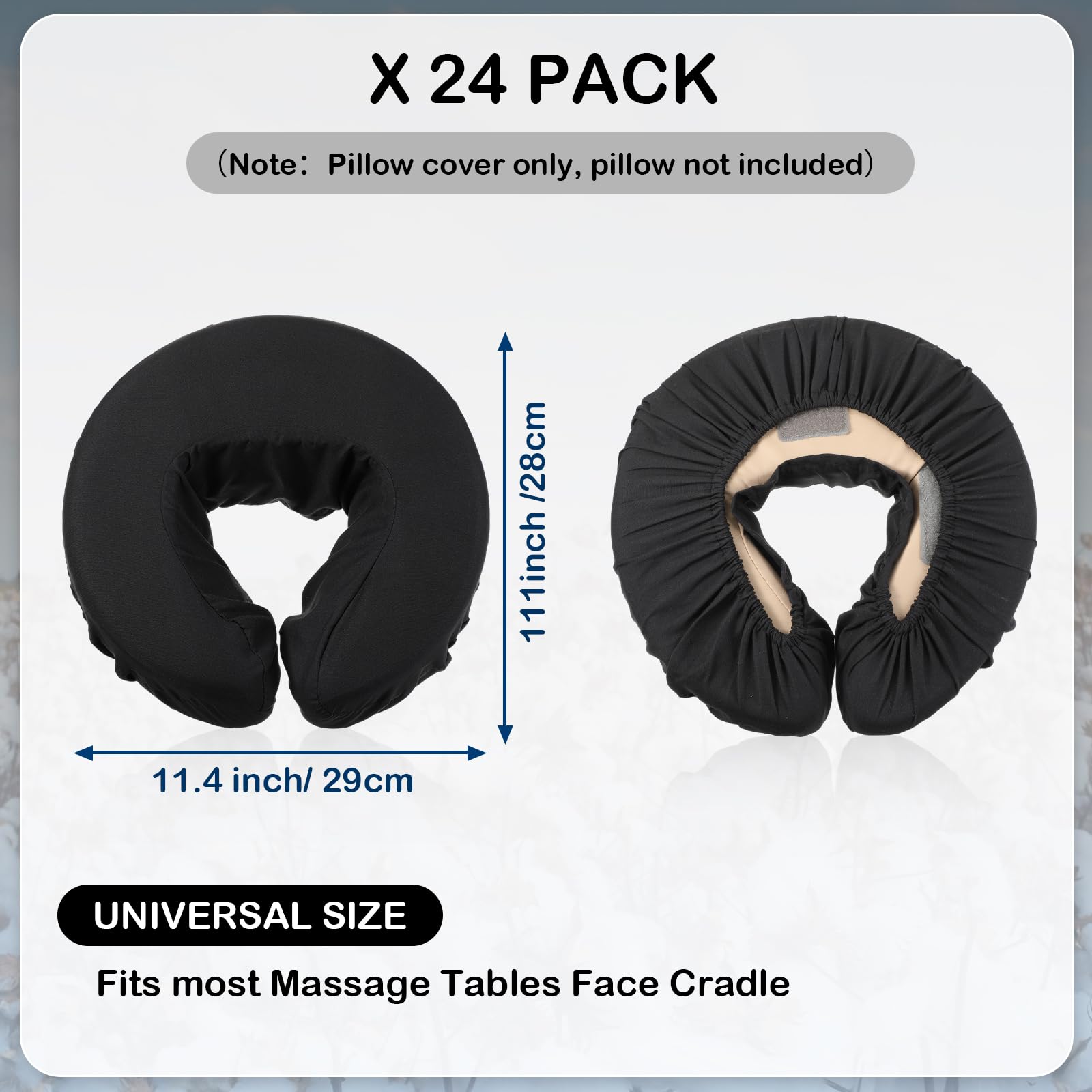 Macarrie 24 Pcs Face Cradle Covers for Massage Table Microfiber Reusable Soft Thicker Massage Table Headrest Covers Bulk Oil Proof Cradle Head Rest Sheets for Spa Beauty Salons(Beige)