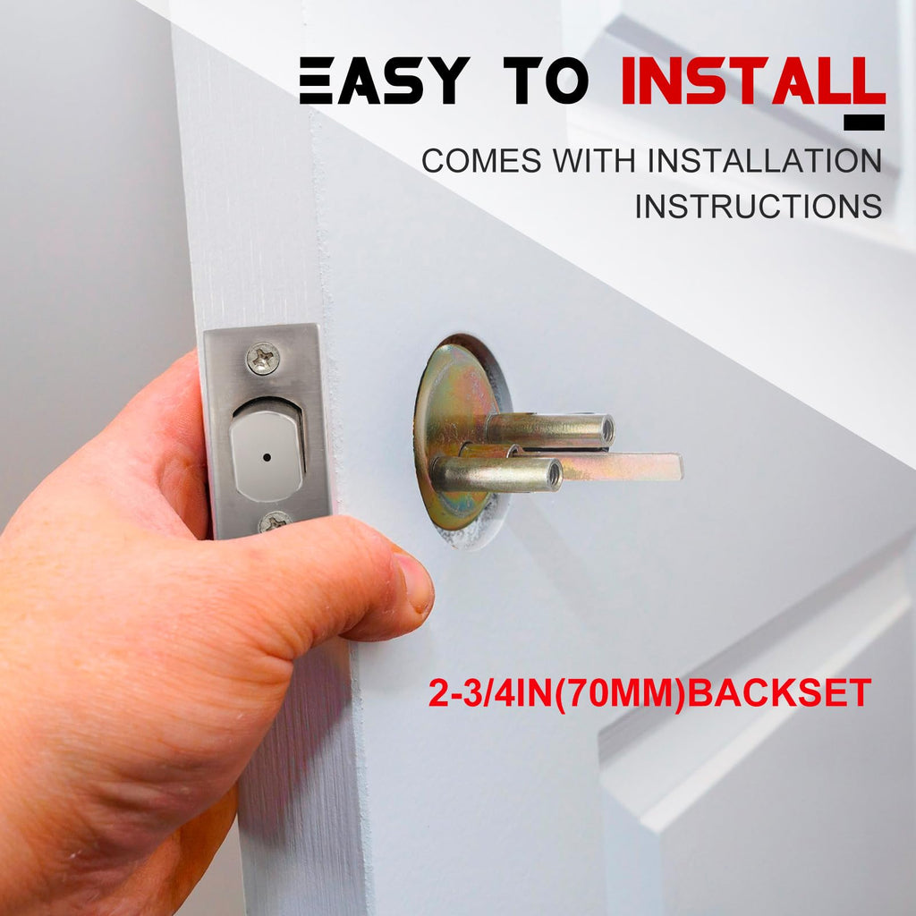 Tandefio 1 Pcs Vacant Occupied Bathroom Lock, in Use Deadbolt with Occupancy Indicator, 304 Stainless Steel, Fit Door Thickness 1 3/8" to 2", Not Adjustable, for Restaurants, Hotels, Offices (Black)