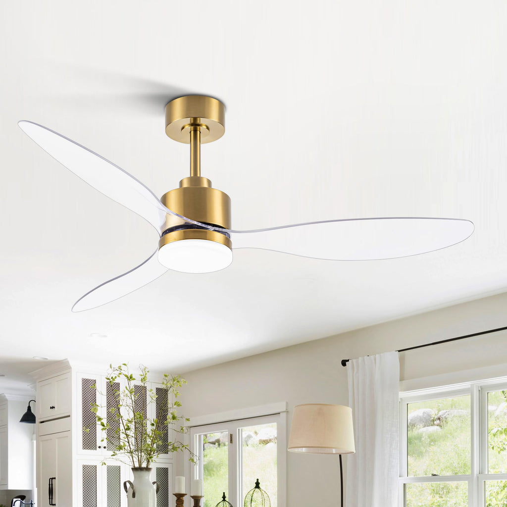 52" Ceiling Fans with Lights and Remote, Quiet DC Motor, 3 Reversible Blades, 6-Speed, Modern Industrial Black Ceiling Fan with 3-Color LED Light Fandelier for Bedroom Living Room