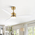 52" Ceiling Fans with Lights and Remote, Quiet DC Motor, 3 Reversible Blades, 6-Speed, Modern Industrial Black Ceiling Fan with 3-Color LED Light Fandelier for Bedroom Living Room
