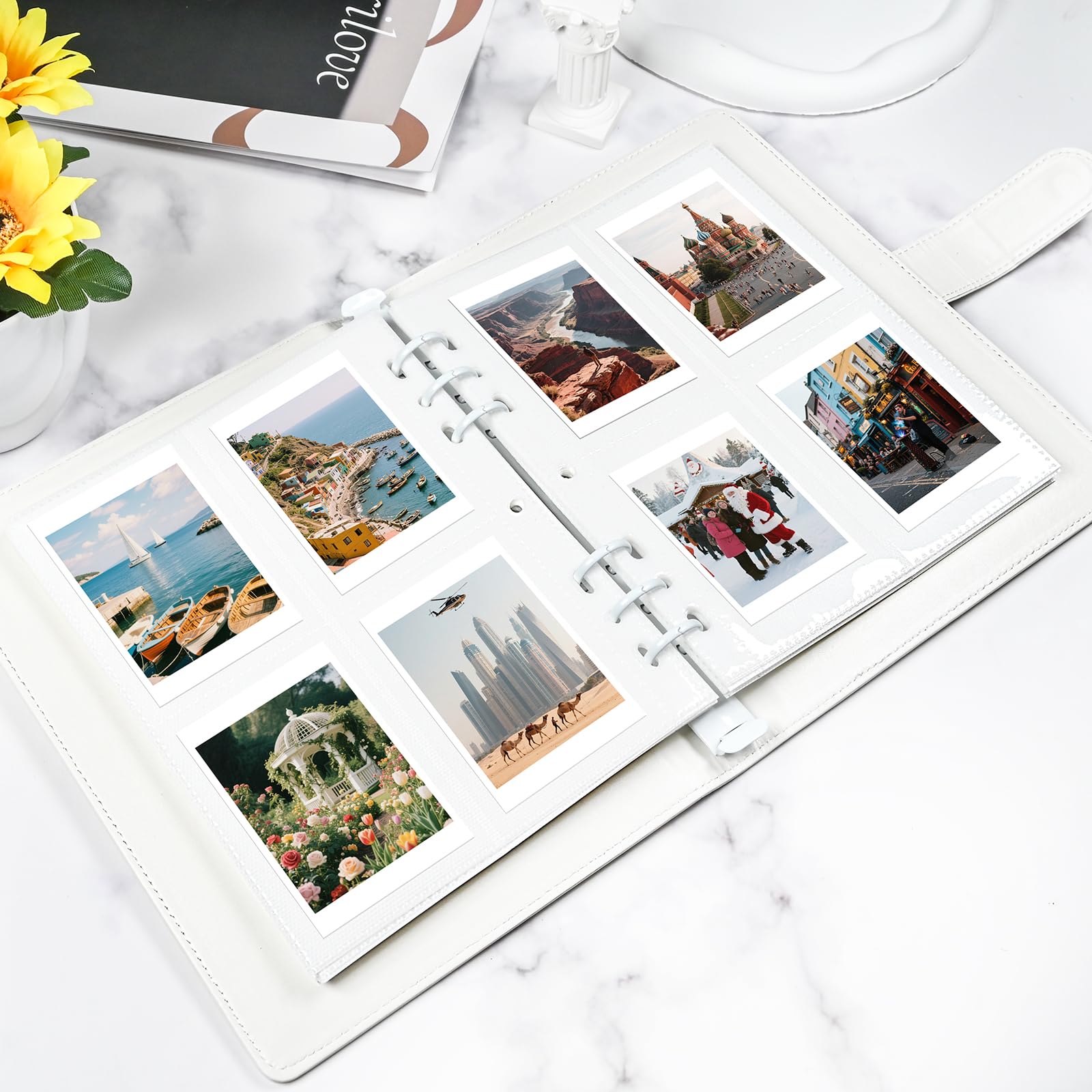 A5 Kpop Photocard Binder with 30 Pack 4-Pocket Card Pages, 6 Ring A5 Binder Card Collector Album with 240 Card Slots,PU Leather Binder Cover with Magnetic Buckle Closure for Organizing Trading Card