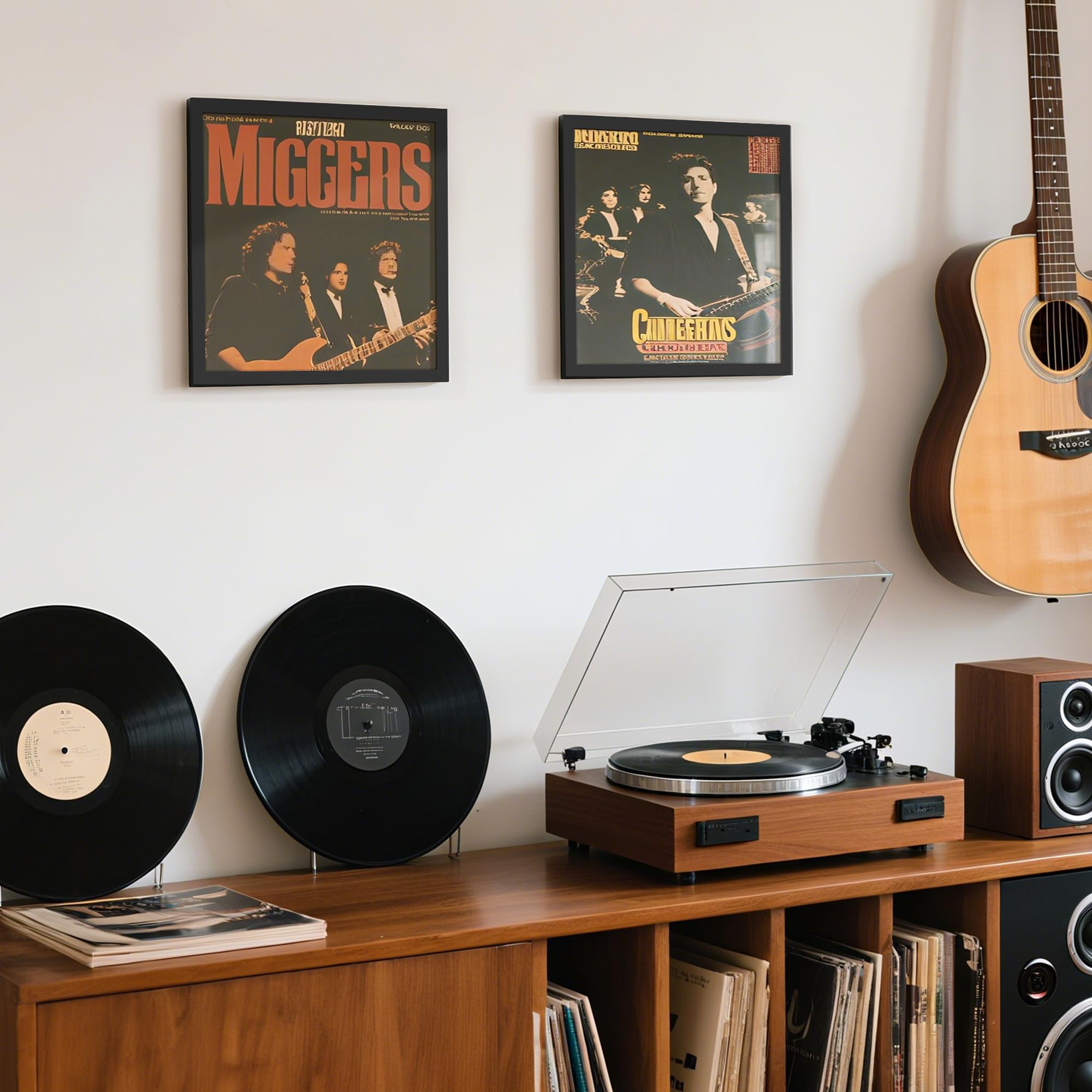 upsimples 12.5x12.5 Record Frame, Vinyl Frames for 12inch Album Cover, Wall Display for Home Decor, Black, 2 Pack