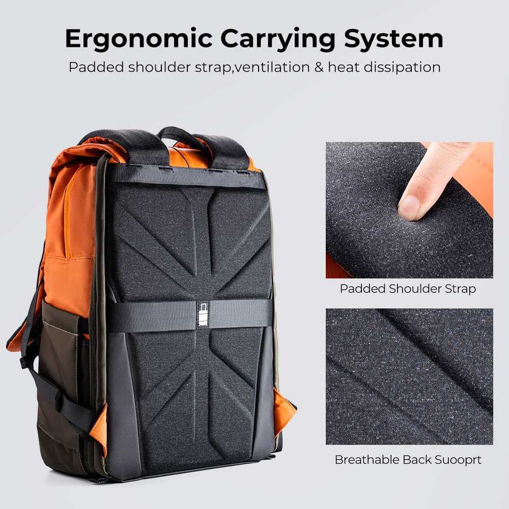 K&F CONCEPT Camera Backpack, Camera Bags for Photographers Dslr Cameras Compatible for Canon Nikon Sony DJI Mavic Drone, 20L Large Capacity Bag Cover 15.6 Inch Laptop Camera Cases with Raincover