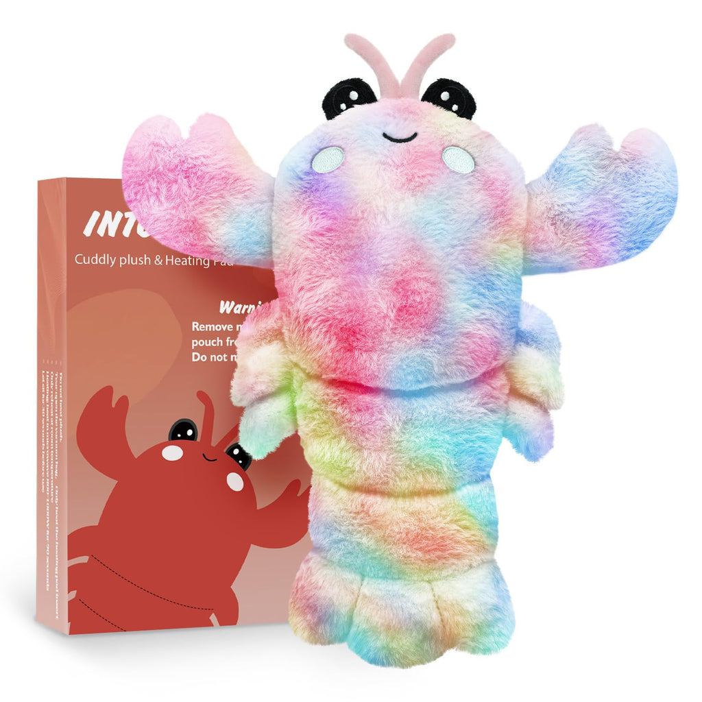 Microwavable Heating Pad for Cramps, Cuddly Warming Pillow, Cute Lobster Plush with Heating Pad (Mullticolor)