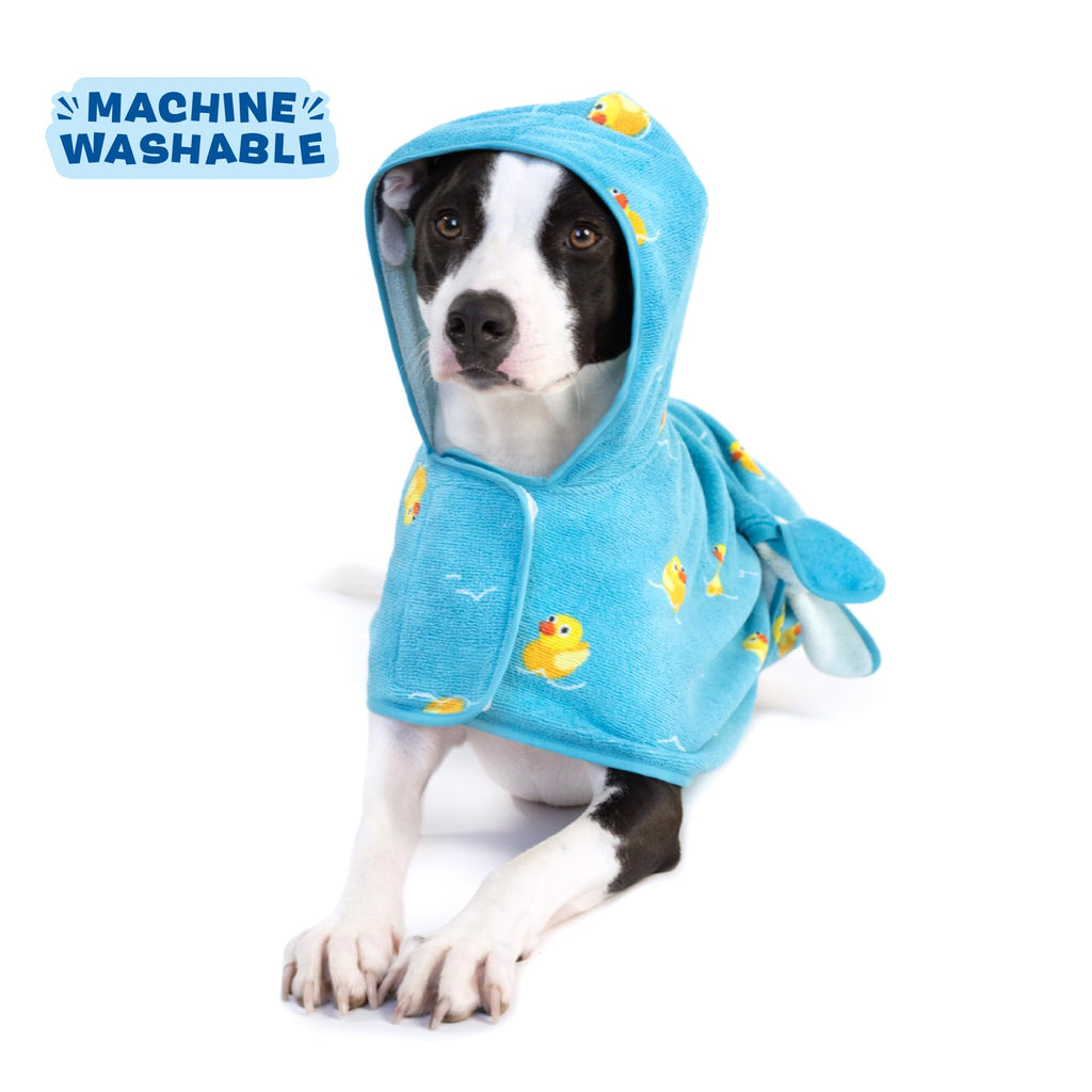 Barkbox Dog Bathrobe Fast Drying with Hook and Loop Closure & Wrap Tie Snuggle, Cute Dogs Clothes, Easy to Clean, Machine Washable, Dog Coats and Tumble Dry Low - Bunny, Medium