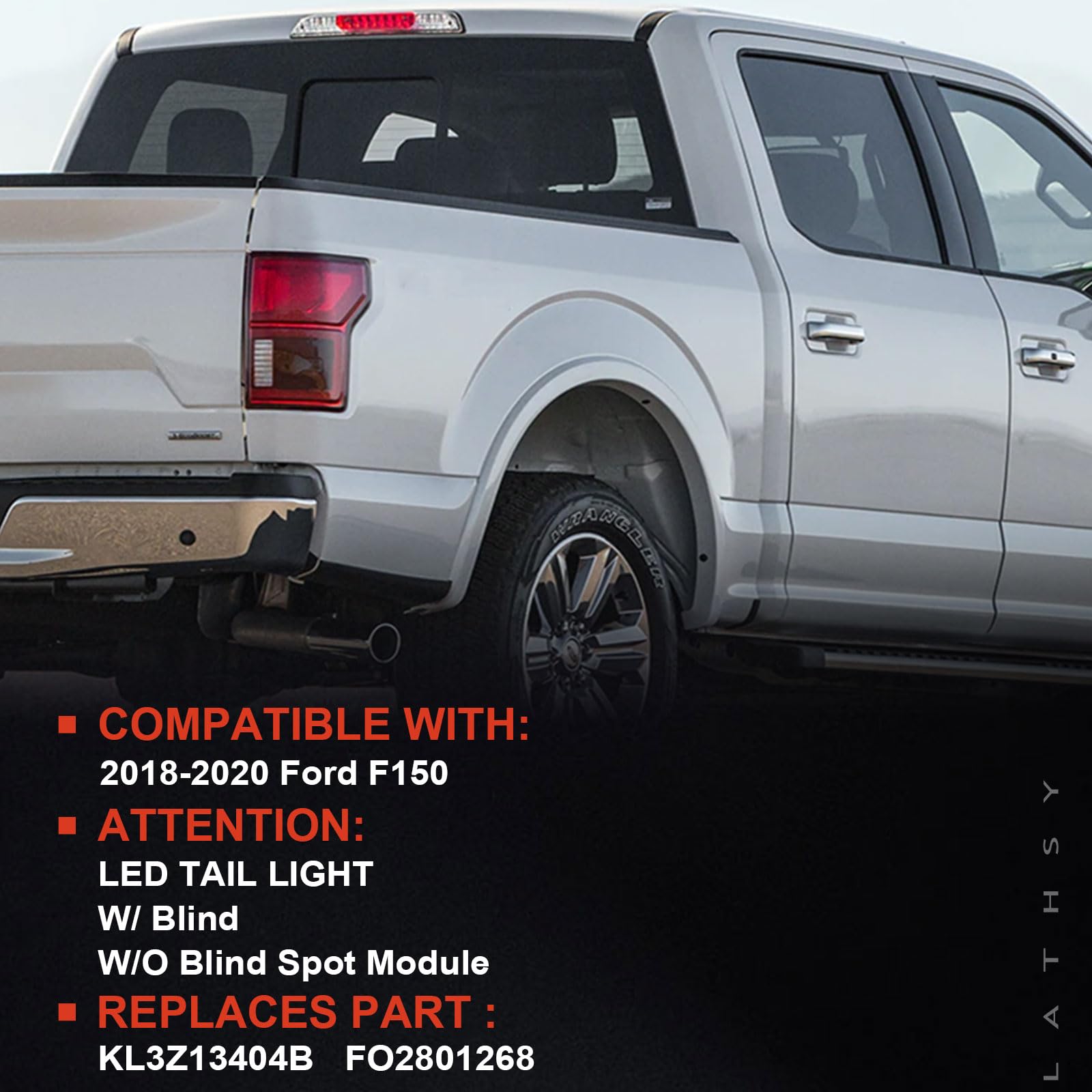 LED Tail Light Compatible With Ford F150 F-150 2018 2019 2020 W/Blind Spot Left Driver Side Taillights Taillamps Brakelights Replace Part Number:KL3Z13405B