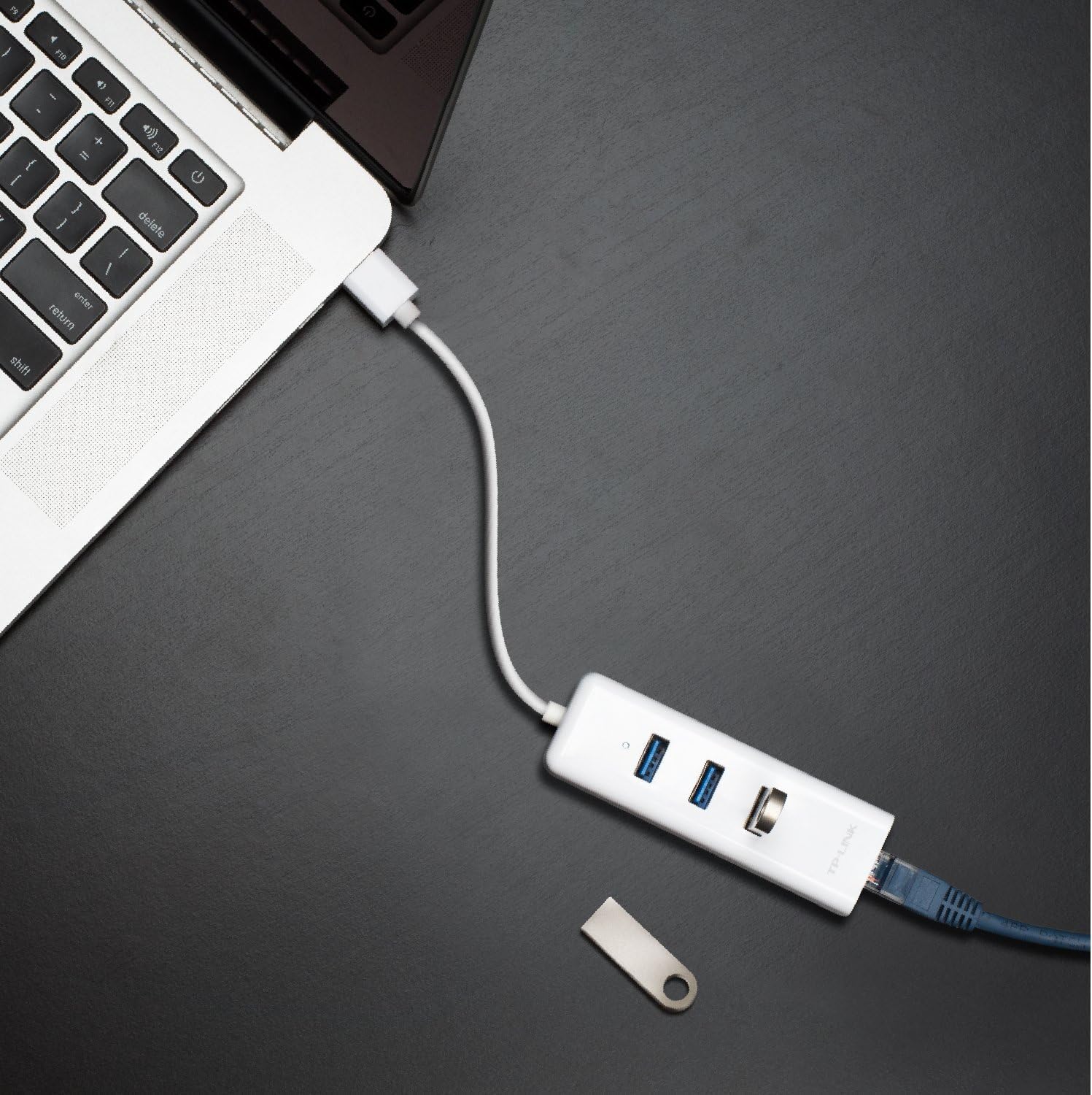 TP-Link Ethernet Splitter 1 to 2, 1000 Mbps High Speed Dual-Port Internet Splitter, Compatible w/ Cat8/7/6/5e/5, USB-C & Ethernet Cables Included, Aluminum Case, Plug and Play for Routers & More EH210