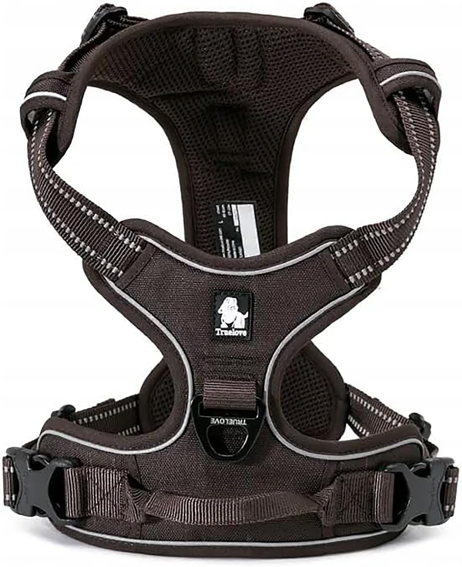 TRUE LOVE Adjustable No-Pull Dog Harness Reflective Pup Vest Harnesses Comfortable Control Brilliant Colors TLH5651(Black,XS)