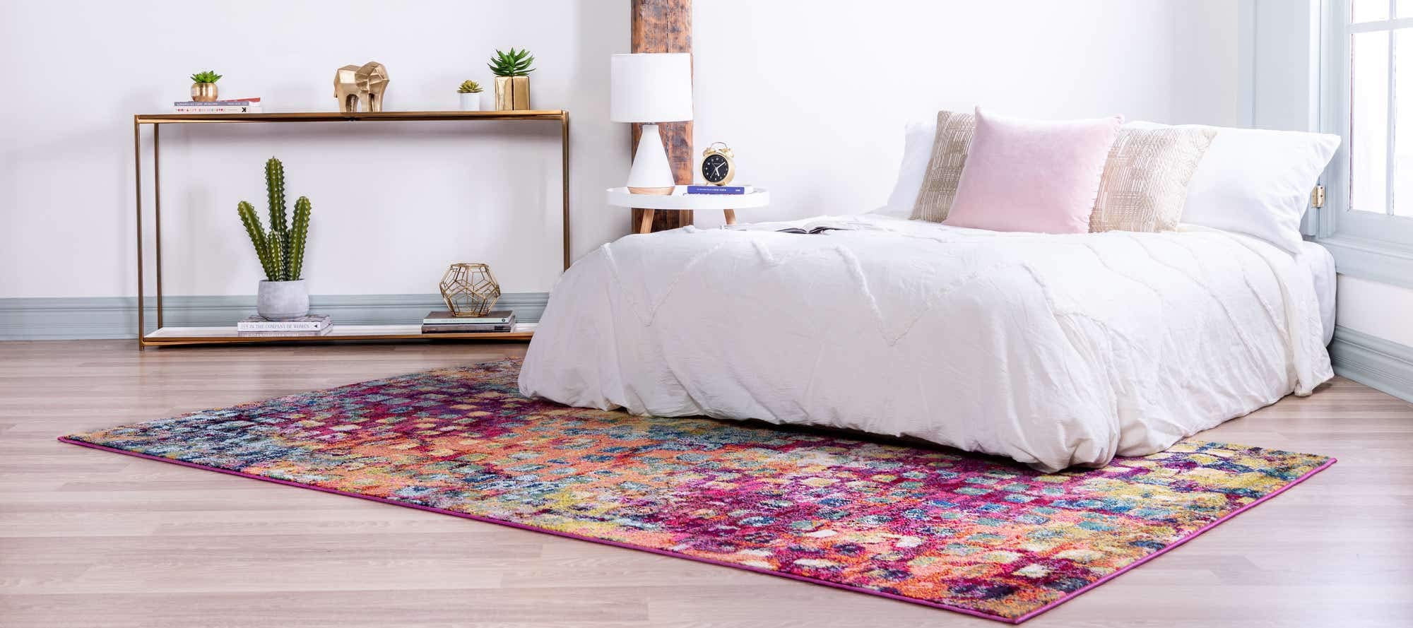 Unique Loom Jardin Collection Colorful, Vibrant, Abstract, Modern Area Rug (2' 0 x 3' 0 Rectangular, Multi/ Blue)