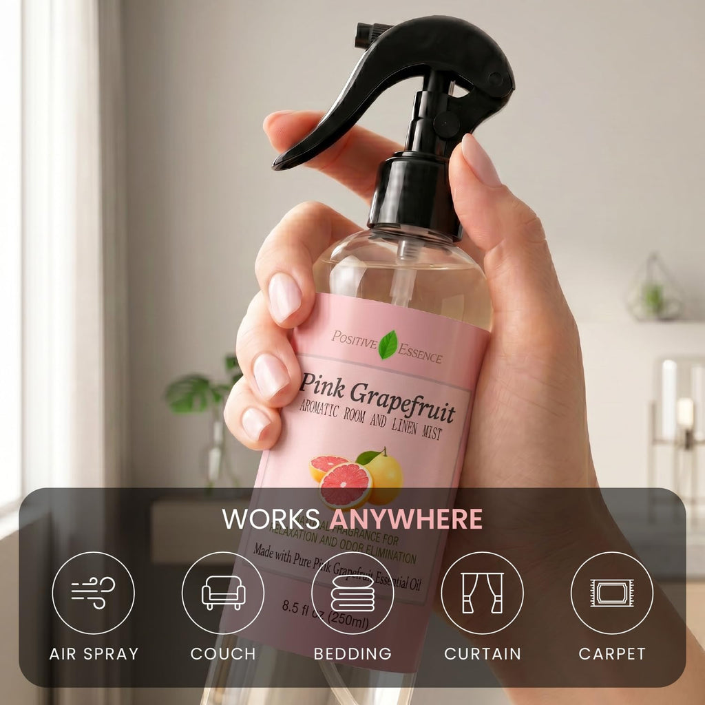 Linen and Room Spray Gift Set, (Lavender, Lemongrass, Rose, & Peppermint), Natural Air Freshener Made with Pure Essential Oils & Minimal Ingredients, Perfect Bathroom Spray or Room Mist, 4-Pack