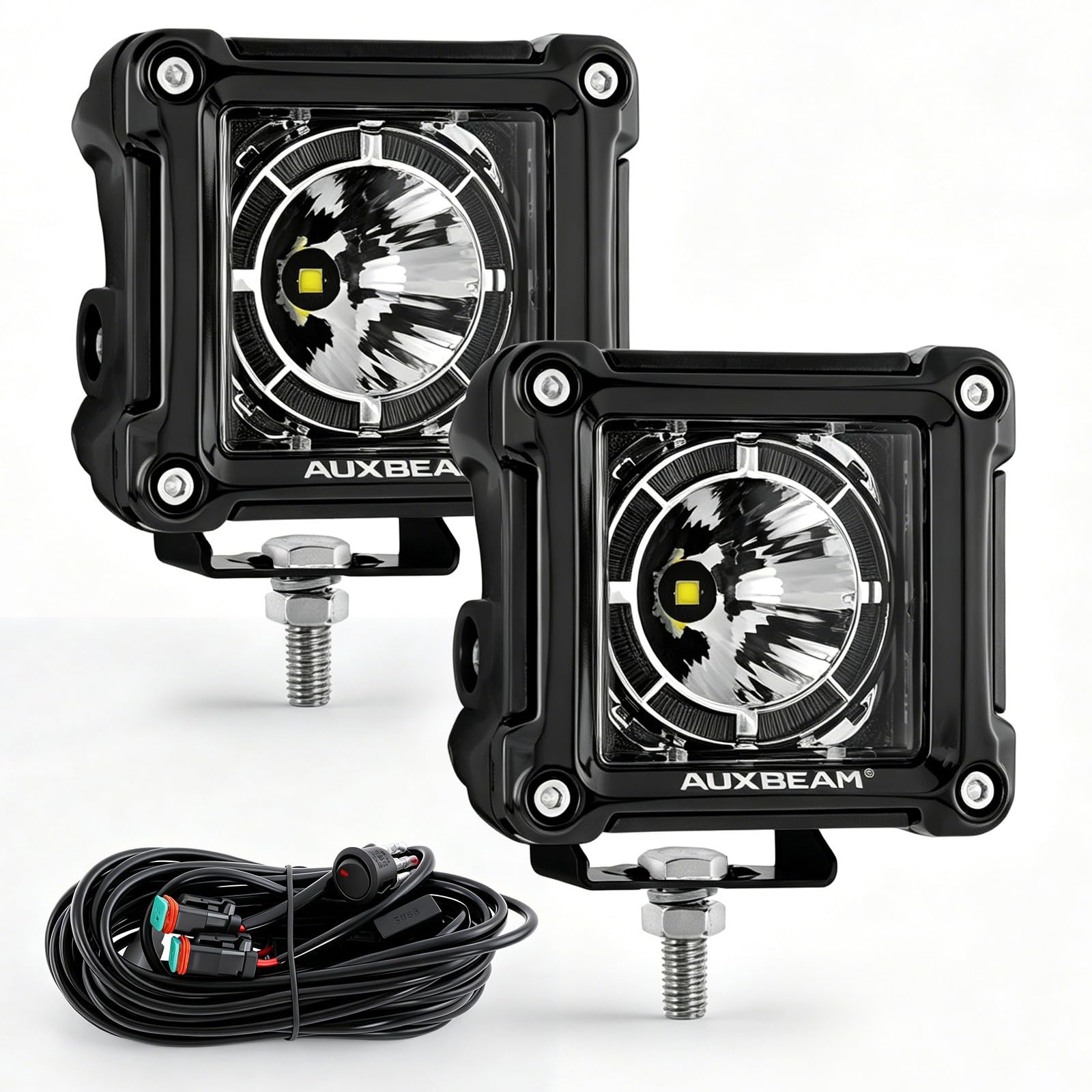 Auxbeam FA Series 3 Inch LED Cubes with DRL 2 Modes Spot Beam Offroad Lights 20W Driving Spotlights A-Pillar Ditch Lights for 4x4 Truck Car ATV Motorcycle, Pair
