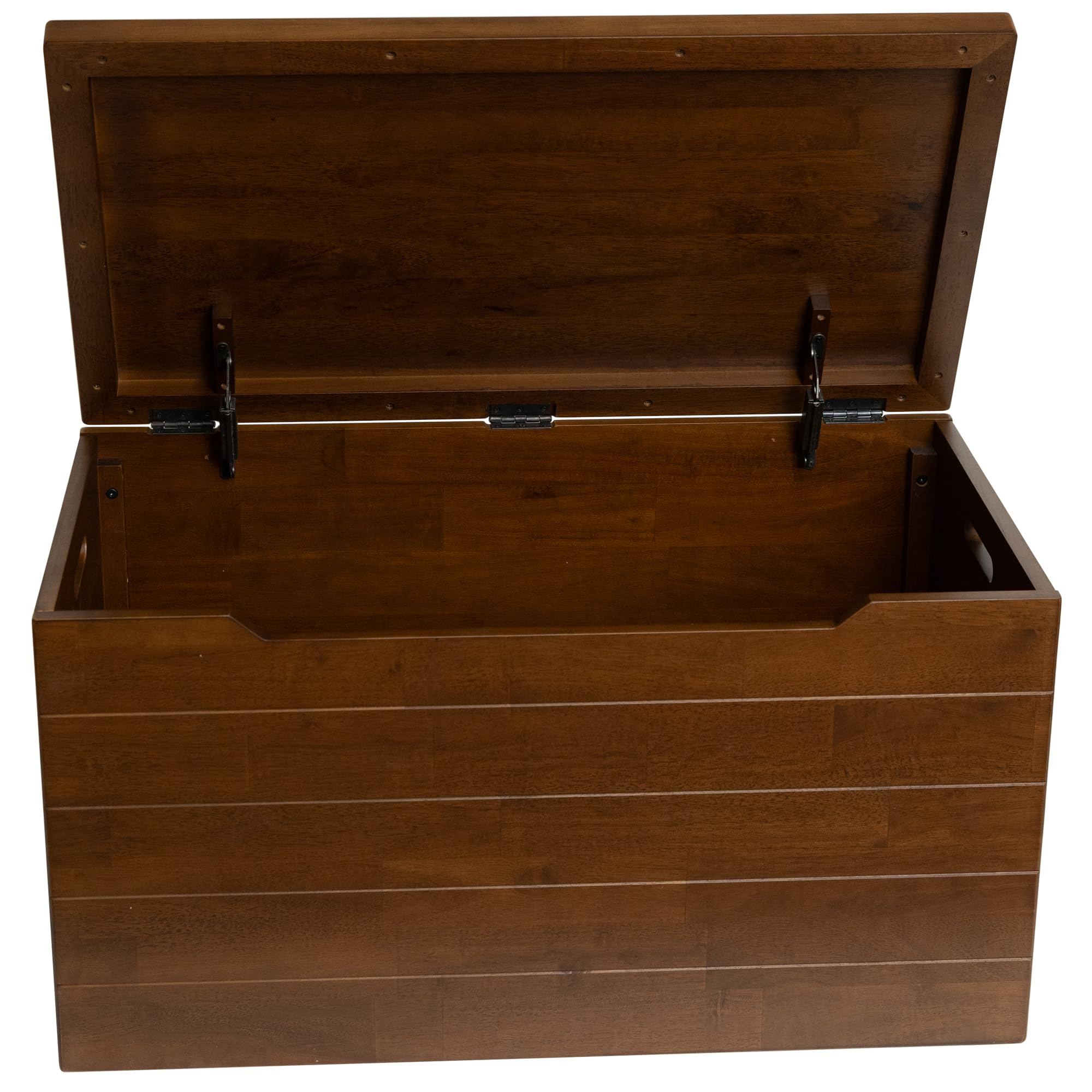 eHemco Heavy-duty Water Hyacinth Wicker Storage Trunk with Metal Frame, 30 by 17.5 by 17.5 Inches, Brown Wash